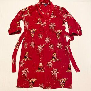 Disney Winnie the Pooh Red Polyester Womens Bath Robe Size Small